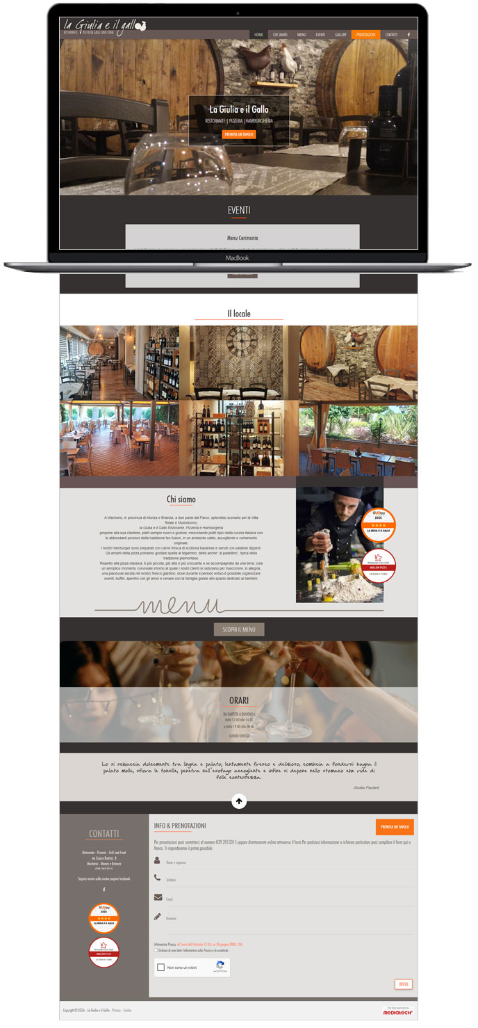 La giulia e il Gallo - Sito web responsive